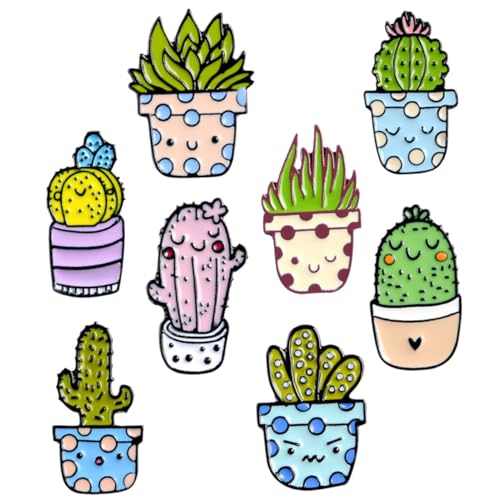 FOMIYES 8 Stück Teiliges Western Suit Brosche Cartoon Kaktus Anstecknadeln aus Legierung Vielseitige Pins für Rucksack Kleidung und Party Zufällige Designs Pflanzen Accessoires von FOMIYES