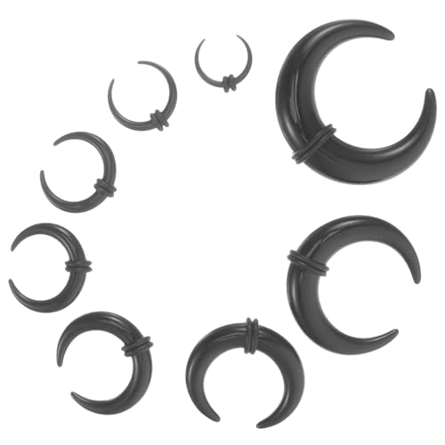 FOMIYES 8 Stück Teiliges von Ohrdehnungen Schwarzem U Förmige Piercings für Aurikel mit Verschiedenen Trendiger Körperschmuck für Damen und Herren von FOMIYES