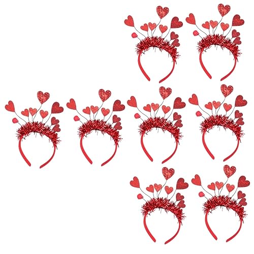 FOMIYES 8 Stk Valentinstag Stirnband Herz Haarspangen Für Mädchen Valentinstag-party-haarband Rotes Herz-stirnband Valentinstag Amor Zubehör Paillette Filzstoff Kind Requisiten Empfindlich von FOMIYES