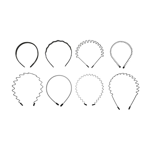FOMIYES 8Pcs Unisex Wellenstirnband Metal Hair Hoop Metall Spring Stirnband für Männer Frauen Haare Haop Nicht- Slip- Kopfbedeckung Haarzubehör von FOMIYES