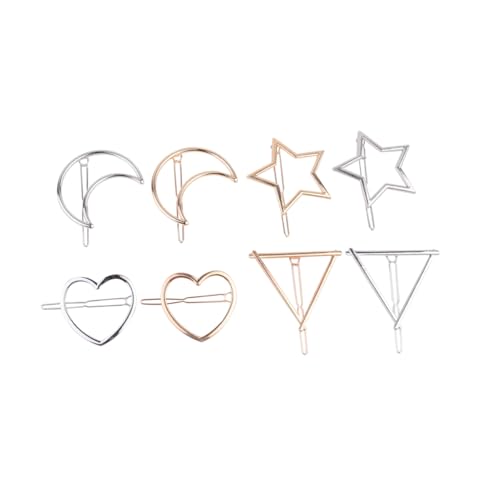 FOMIYES Haarnadel-set Aus Legierung – 8-teiliges Geometrisches Haarnadel-set Mit Stern-herz- Modischer Haarschmuck Für Damen von FOMIYES