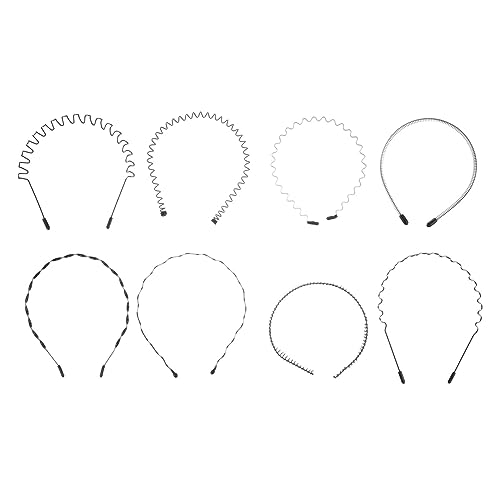 FOMIYES 8st Herren Stirnband Stirnbänder Haarschmuck Haarreifen Gewelltes Haarband Männer Stirnband Gewelltes Stirnband Männliches Stirnband Legierung Einstellen Fitness Sport von FOMIYES