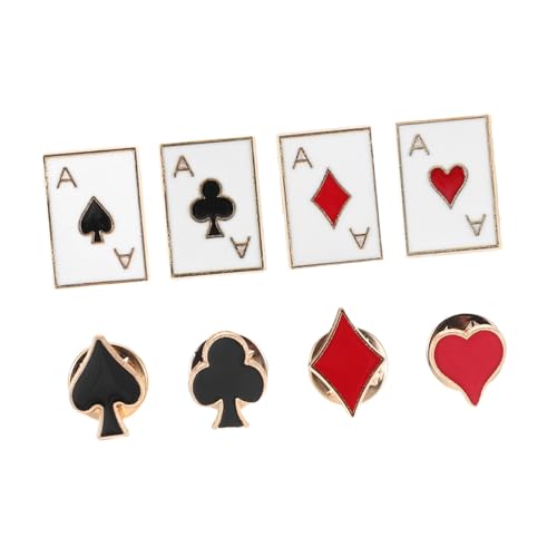 FOMIYES 8Stücke Teiliges Einzigartige Anstecknadeln Metall im Spielkarten Design Modisches Accessoire für Anzüge Mäntel Taschen Robust Vielseitig Einsetzbar von FOMIYES