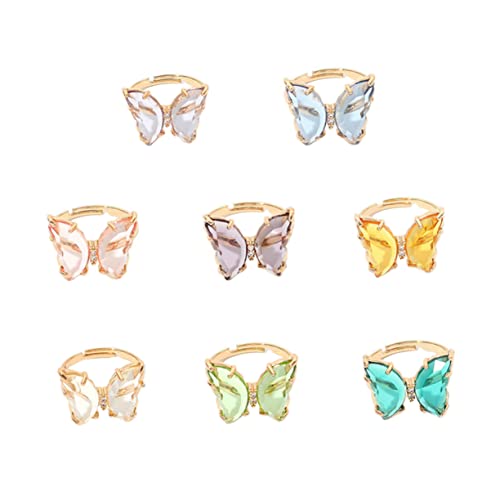 FOMIYES 8stücke Schmetterlingsring Für Damen Aus Legierung Schmetterlingsring-schmuck Weibliche Öffnungsringe Ringe Für Frauen Leicht Und Robust von FOMIYES