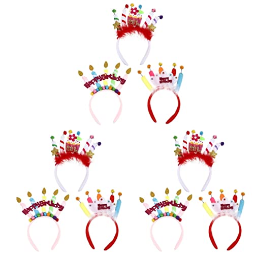 FOMIYES 9 Stück Hoop Cuake Happy Tuch Design Kinder Creolen Band Dekore Kerze Frauen Kopfbedeckungen Zubehör Und Kopf Party Requisiten Kerzen Stirnband Erwachsene Entzückende von FOMIYES