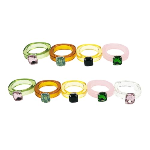 FOMIYES 9 Stück Teiliges Bunte Fingerringe mit Kreativen Edelstein Designs Schmuckaccessoires für Damen Einzigartiger Retro Stil Angenehm zu Tragen für Alltag und Kostüme Zufällige Farbe von FOMIYES
