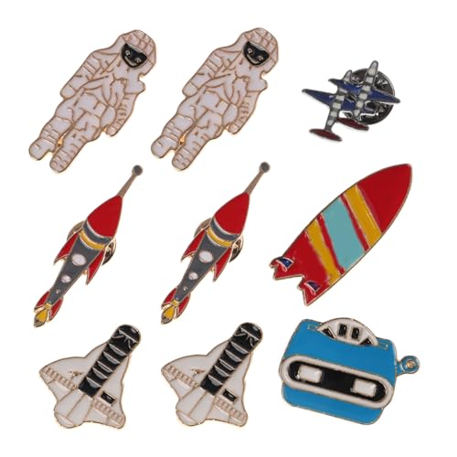 FOMIYES 9 Stück Teiliges Diy Cartoon Brosche Alloy Brustpin mit Kompass Flugzeug Straßenschild und Reisemotiven für Kreative Kleidung und Accessoires von FOMIYES