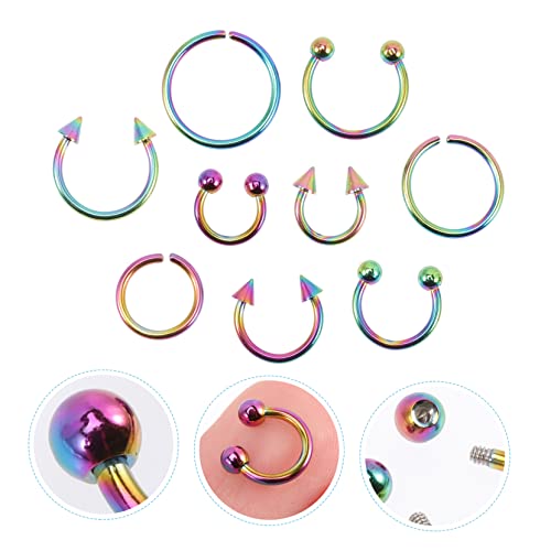 FOMIYES 9 Stück Teiliges Nasenring Kleine Nasenringe und Knorpelpiercing Schmuck für Damen und Herren Vielseitig Tragbar Modisch und Hautfreundlich von FOMIYES