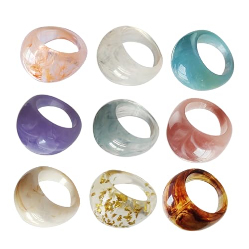 FOMIYES 9 Stück Teiliges Resin Bunte Klare Modeschmuck-dekoration Langlebig Komfortabel für Damen und Herren Vielseitig Passend zu Verschiedenen Outfits von FOMIYES