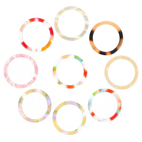FOMIYES 9 Stück Teiliges Vintage Acetat Ringe Einfache Runde Retro Fingerringe Farblich Gemischte Damenringe Angenehm zu Tragen Stilvolle Accessoires für Alltag und Zufällige Farbe von FOMIYES