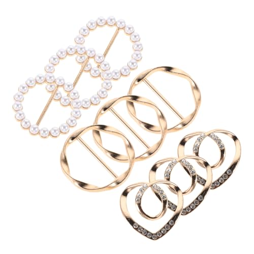FOMIYES 9 Stücke Teiliges Schalring Clips mit Strasssteinen und Perlen Metall Klemmen für T Shirts Hemden Schals Zuverlässiger Halt Kompakt Reisefreundlich Vielseitig Einsetzbar für von FOMIYES