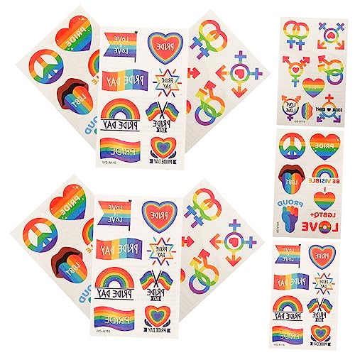 FOMIYES 9blätter Regenbogen Tattoos Aufkleber Lgbt Temporäre Tattoos Für Gesicht Körper Und Partydekoration Einfache Anwendung Und Entfernung Für Festivals Und Feiern FOMIYES 9blätter Regenbogen Tattoos Aufkleber Lgbt Temporäre Tattoos Für Gesicht Körper Und Partydekoration Einfache Anwendung Und Entfernung Für Festivals Und Feiern von FOMIYES
