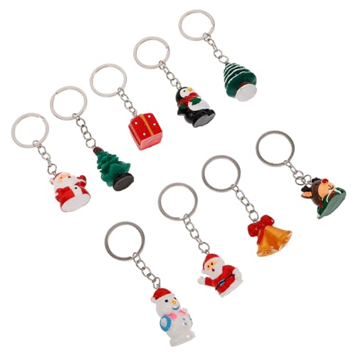 FOMIYES 9stücke Schneemann-schlüsselanhänger Aus Harz Weihnachts-schlüsselringe Für Tasche Rucksack Schlüsselbund-zubehör Niedliche Cartoon-anhänger Auto-schlüsselhalter von FOMIYES