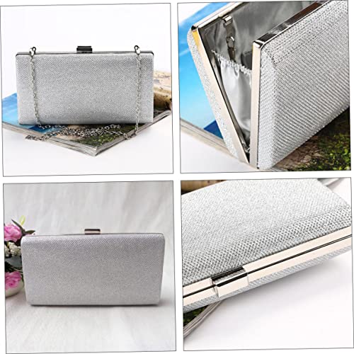 FOMIYES Abend Clutch Damen Silber Glitzernd Große Kapazität Party Handtasche Elegant Leicht Für Hochzeit Ball Prom Events von FOMIYES