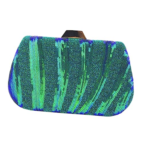 FOMIYES Abendtasche Damen Pailletten Clutch Handtasche Mode Kreative Handgelenktasche Mittelgroß Grün Party von FOMIYES