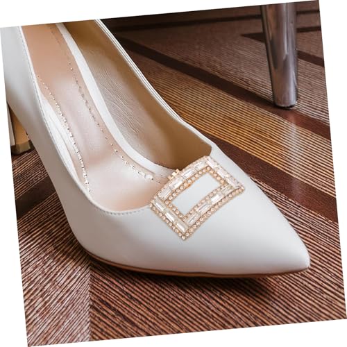 FOMIYES Abnehmbare Schuhclips Quadratische Hochzeitsschuh Dekoration Strapazierfähige Zinklegierung Funkelnde Brautschmuck Accessoires für Damen Roségold von FOMIYES
