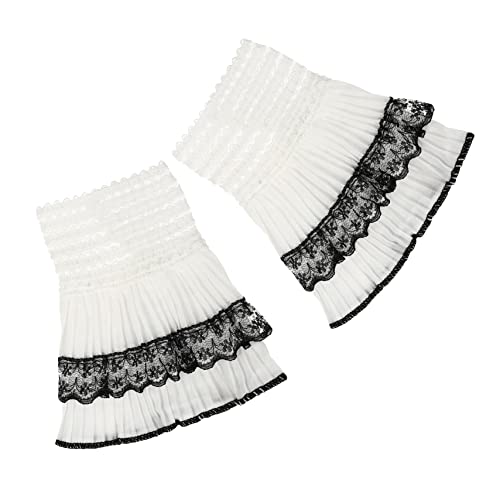 FOMIYES Abnehmbare Spitzen Armstulpen Zarte Chiffon Blumenverzierung Atmungsaktive Fake Sleeve Vielseitige Kleidung Accessoires für Pullover Blusen Kleider Party und Alltag von FOMIYES