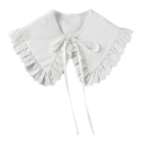 FOMIYES Abnehmbarer Damen Fake Collar aus Baumwolle mit Spitzenstickerei Atmungsaktiv Hautfreundlich Eleganter Krageneinsatz für Blusen und Shirts Modischer Spitzenkragen für Vielseitigen von FOMIYES