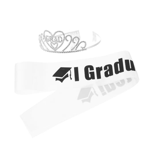 FOMIYES Abschlussfeier Schärpe Set mit Krone Graduierungsaccessoires für Abschlussfeiern und Fotoprops aus Hochwertigem Material Glänzende Krone mit Vielseitig Einsetzbar von FOMIYES