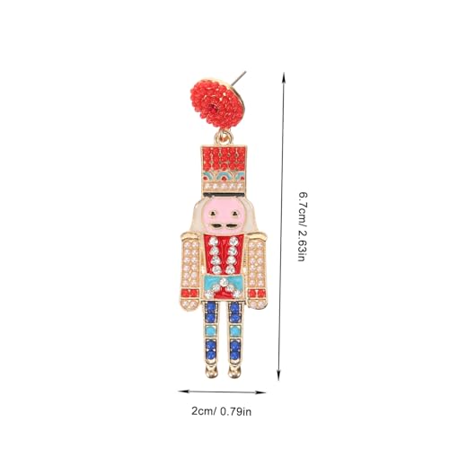 FOMIYES Aesthetic Nutcracker Ohrstecker mit Weißen Perlen Langlebige Legierung Vielseitig Kombinierbare Damen Ohrringe Leicht zu Tragen Pflegeleicht für Mädchen und Frauen von FOMIYES