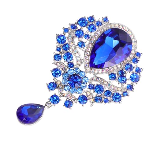 FOMIYES Ansteckbrosche Broschen für Damen Strass-Blumenbrosche Schalbrosche Corsagen für Hochzeiten broschen für kleidung hängende Brosche Wunderschöne Brosche Blau von FOMIYES