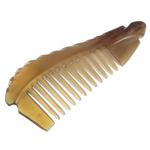 FOMIYES Anti-static Natural Ox Horn Wide Tooth Comb Für Frauen Handgemacht Leicht Tragbar Sanftes Entwirren Und Styling Für Lockiges Welliges Haar Kompaktes Haar-Accessoire von FOMIYES