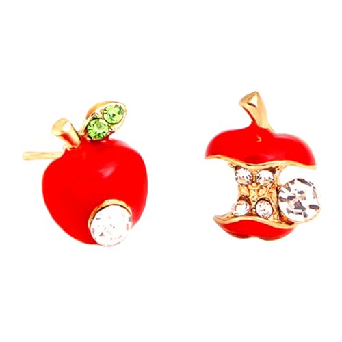 FOMIYES Apfelohrringe Damen Ohrstecker mit Funkelnden Zirkonia Kreative Ohrhänger für Alltag Party und Urlaub Leicht Langlebig Perfektes für Frauen Schwestern und Freundinnen von FOMIYES