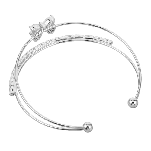 FOMIYES Armband mit Bogen schmuck Armreif mit Schleife Armbänder für Mädchen Bowknot-Armband Bug Braceelet Armbänder für Frauen Strassbogenarmband Bogenknotenmanschette Kupfer Silber von FOMIYES