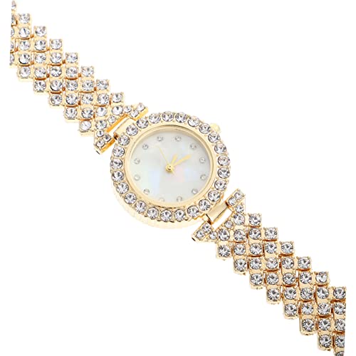 FOMIYES Zarte Damen Uhr Strass Goldene Strassuhr Wasserfest Schmuck Damen Handgelenk von FOMIYES