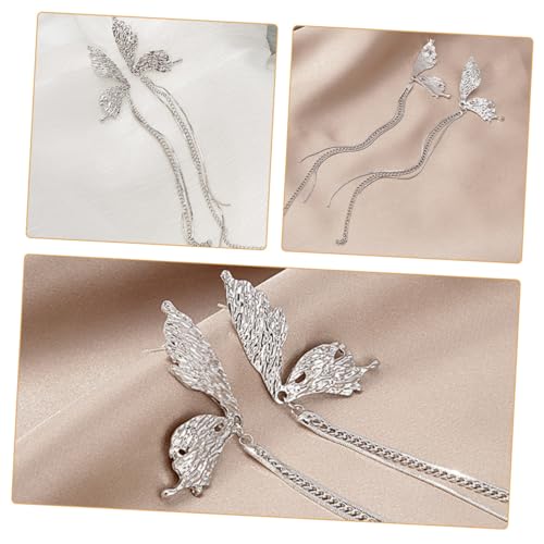 FOMIYES Asymmetrische Damen Ohrringe mit Schmetterling und Tassel Legierung Tropfenohrringe für Partys Alltag und Festliche Anlässe Langlebiger Schmuck mit Elegantem Design von FOMIYES