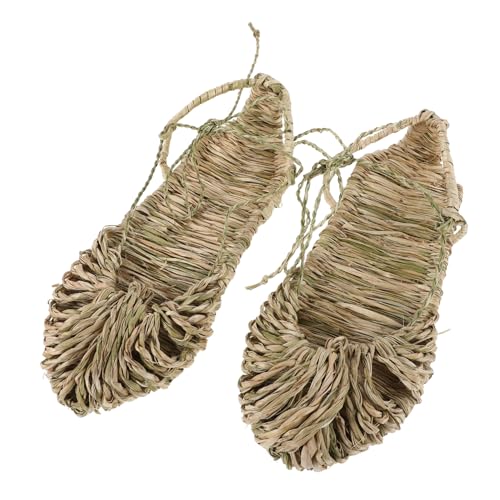 FOMIYES Atmungsaktive Natürliche Strohsandalen Handgewebt Retro Stil Leichte Sommer Hausschuhe Vielseitig für Damen und Herren Strand Freizeit von FOMIYES