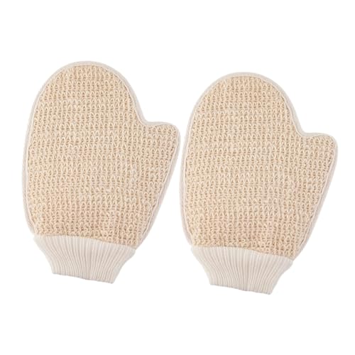FOMIYES 2-teilige Rückenkratzhandschuhe Aus Natürlicher Sisalfaser Peeling-badehandschuhe Für Damen Und Herren Bequemes Körperpeeling Tiefenreinigung von FOMIYES