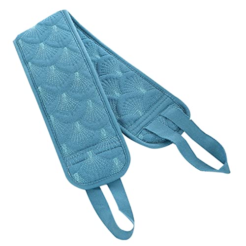 FOMIYES Badehandtuch mit Langer Schlaufe für Rückenmassage und Peeling Blaues Strapazierfähiges Körperpeeling tuch mit Zwei Handgriffen Einfach zu Reinigen für Gründliche Dusche und von FOMIYES