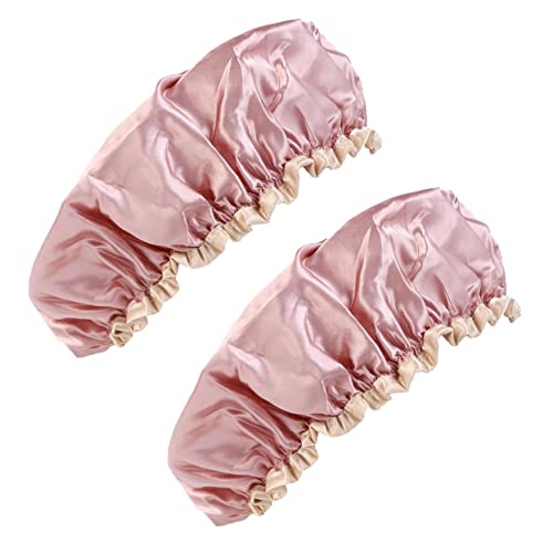 FOMIYES 2stücke Duschhaube Für Damen Verdickte Badehaube Wiederverwendbar Doppelschichtige Schlaf Hut Für Haare Schutz Beim Duschen Und Schlafen von FOMIYES