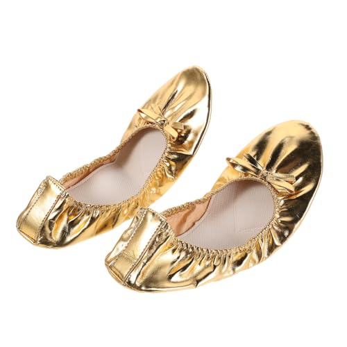 FOMIYES Ballettschuhe Damen Gold Soft Sole Split Sole Tanzschuhe für Bauchtanz Yoga Bühnenauftritt Leicht und Flexibel Professionelle Tanzslipper von FOMIYES