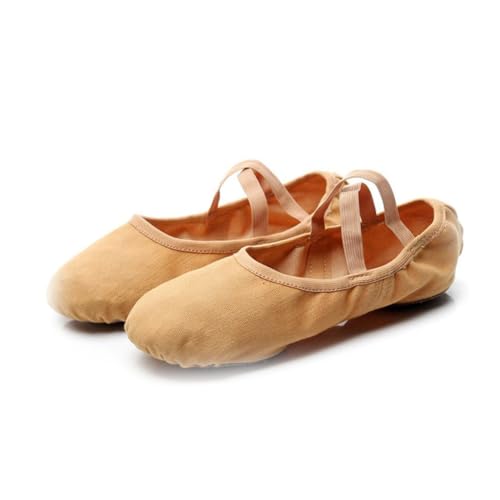 FOMIYES Ballettschuhe Damen Voll Elastische Tanzschuhe rutschfeste Sohle Professionelle Performance Schuhe für Erwachsene Yoga Ballett Jazzballsaal Camel von FOMIYES