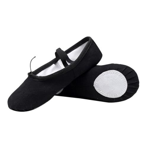 FOMIYES Ballettschuhe Leicht rutschfest Atmungsaktiv Elastisches Band Yoga Tanzschuhe Schwarz für Ballett Modern Dance Fitness von FOMIYES