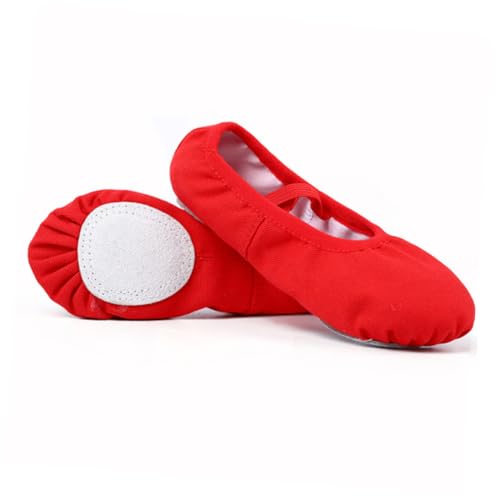 FOMIYES Ballettschuhe Soft Sole rutschfest Elastisch Ballett Slipper für Damen Mädchen Yoga Tanz Übung Schuhe Rot von FOMIYES
