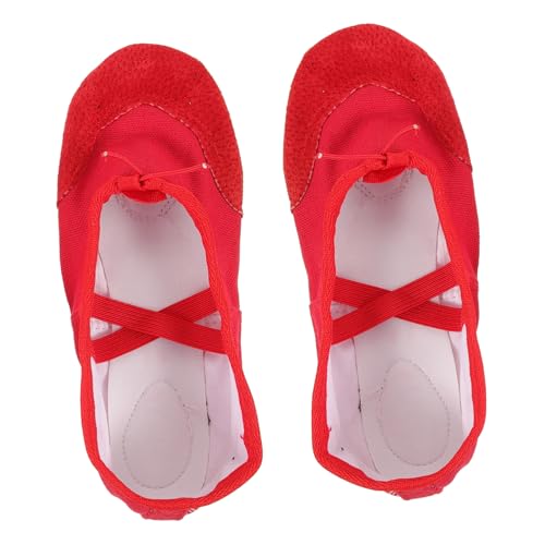 FOMIYES Ballettschuhe aus PU mit Elastischem Riemen rutschfeste Gymnastikschuhe für Yoga und Tanz Weiche Sohle Geeignet für Erwachsene von FOMIYES