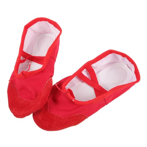 FOMIYES Ballettschuhe mit Elastischem Band rutschfeste Tanzschläppchen aus Glänzendem PU Flexible Gymnastikschuhe für Yoga und Ballett Geeignet für Mädchen und Erwachsene von FOMIYES