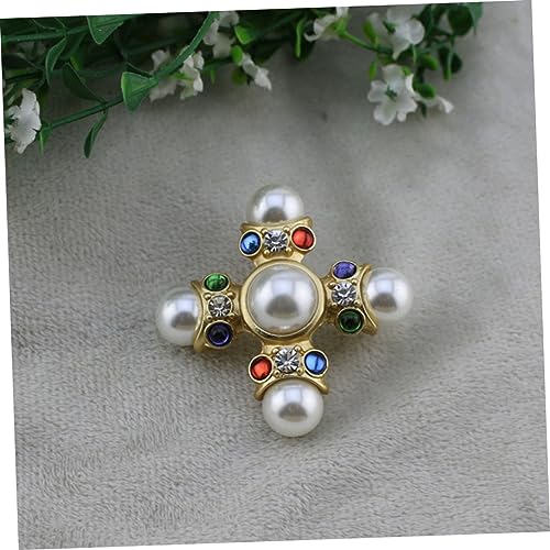 FOMIYES Barock Kreuz Brosche Damen Schmuck Pin Vintage Stil Eleganter Perlenbesatz Festliche Anstecknadel für Hochzeit Bankett Valentinstag Muttertag von FOMIYES