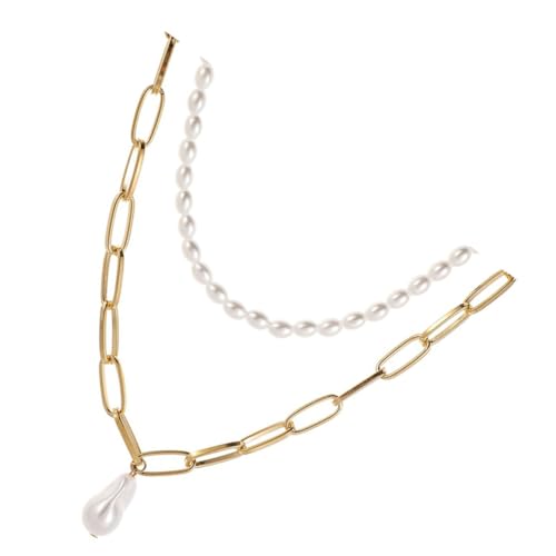 FOMIYES Halskette Schlüsselbeinkette Frauen Barock Perle Anhänger Legierung Halsketten Vintage Elegante Halskette Für Alltag Und Partys FOMIYES Halskette Schlüsselbeinkette Frauen Barock Perle Anhänger Legierung Halsketten Vintage Elegante Halskette Für Alltag Und Partys von FOMIYES