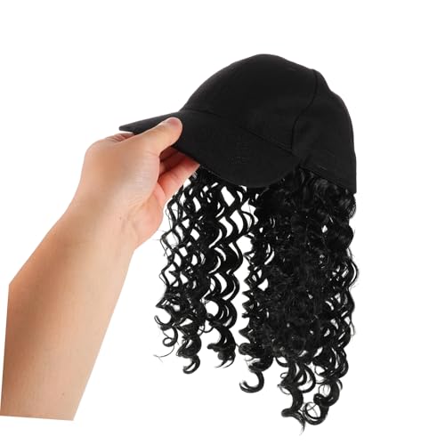 FOMIYES Baseball Cap mit Afro Locken Perücke Damen Fake Hair Hat mit Natürlichen Synthetischen Afro Curls Praktische Integrierte Mütze für Alltag Outdoor und Kulturelle Anlässe von FOMIYES