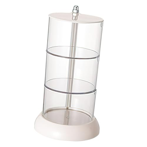 FOMIYES Make-up-quastenhalter Drehbarer Make-up-schwammhalter Dreilagiger Make-up-puff-organizer Make-up-wattepad-aufbewahrungsbox Kosmetikschwammbox Für Schreibtisch von FOMIYES