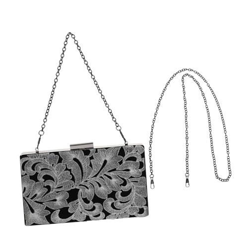 FOMIYES Bestickte Clutch Tasche Damen Handtasche mit Kette Kompakter Storage Holder Leichtes Design für Hochzeit Party und Formelle Anlässe Langlebiges Material Praktische Umhängetasche von FOMIYES