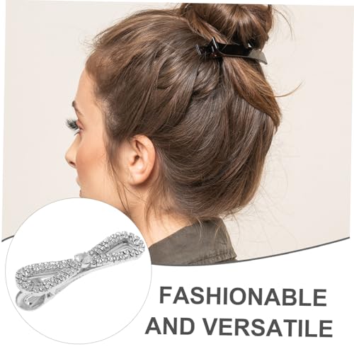 FOMIYES Bling Haarspange mit Strass Schleife Funkelnder Haarschmuck Damen Eleganter Entenbill Clip Rutschfester Haarklammer für Alltag und Hochzeit Modisches Accessoire mit Festem Halt von FOMIYES