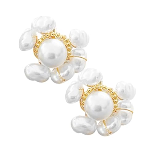 FOMIYES Blumen Ohrstecker Damen Perlen Ohrschmuck Leicht Elegant Langlebig Hautfreundlich Schmuck für Frauen Alltag und Fest von FOMIYES
