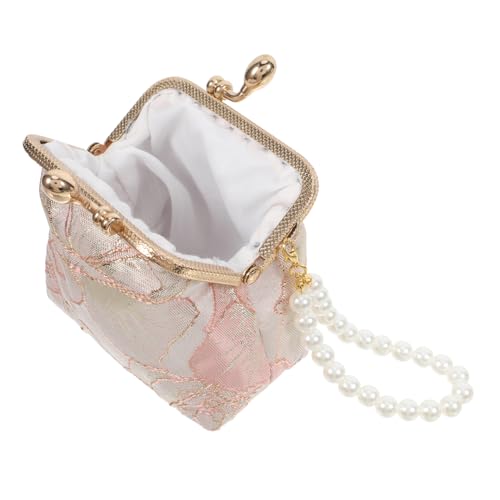 FOMIYES Blumen-abendtasche Aus Chinesischem Stoff Für Damen Münzbörse Mit Perlen-verzierung Wechselgeldbörse Formelle Für Partys Und Reisen von FOMIYES