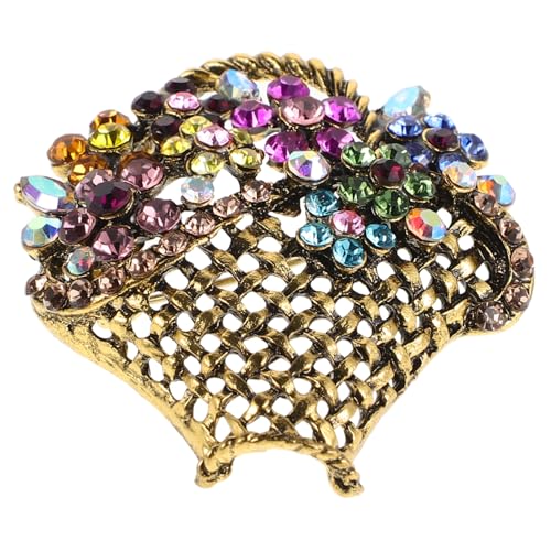 FOMIYES Farbige Strassbrosche Im Blumen-korb-design Für Damen Dekorative Anstecknadel Für Kleidung Für Anzüge Und Kleider Stilvolles Accessoire Für von FOMIYES