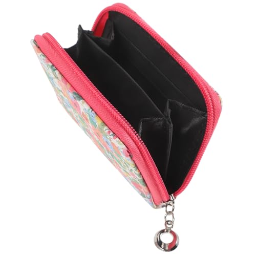 FOMIYES Blumenmuster Münzgeldbörse Kleine Pu geldbörse mit Reißverschluss Damen Portemonnaie für Münzen Schlüssel Lippenstift Schmuck Organizer Tasche von FOMIYES